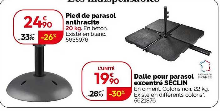 Pied de parasol anthracite