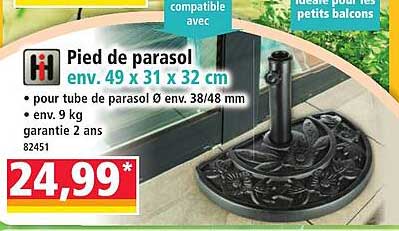Pied de parasol env. 49 x 31 x 32 cm