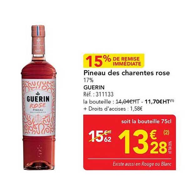 Pineau des charentes rose 17% GUERIN