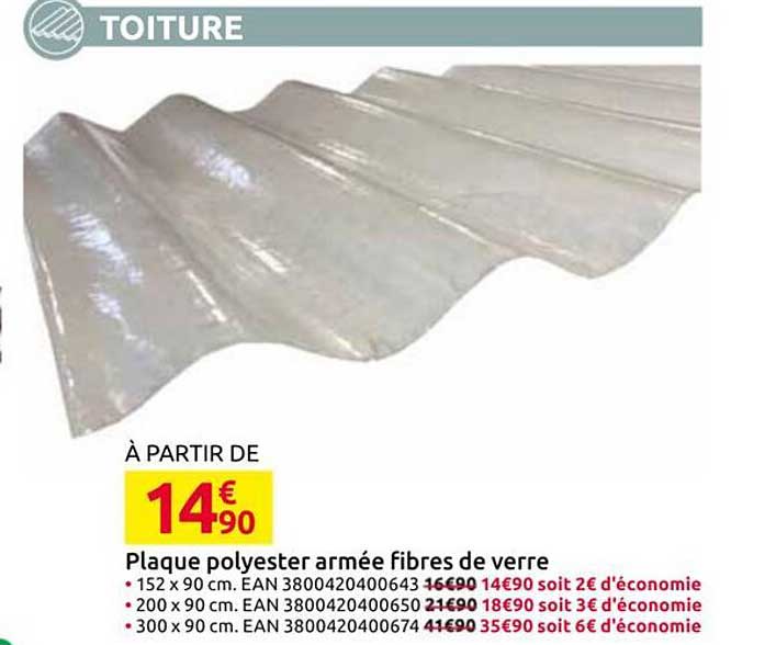 Plaque polyester armée fibres de verre