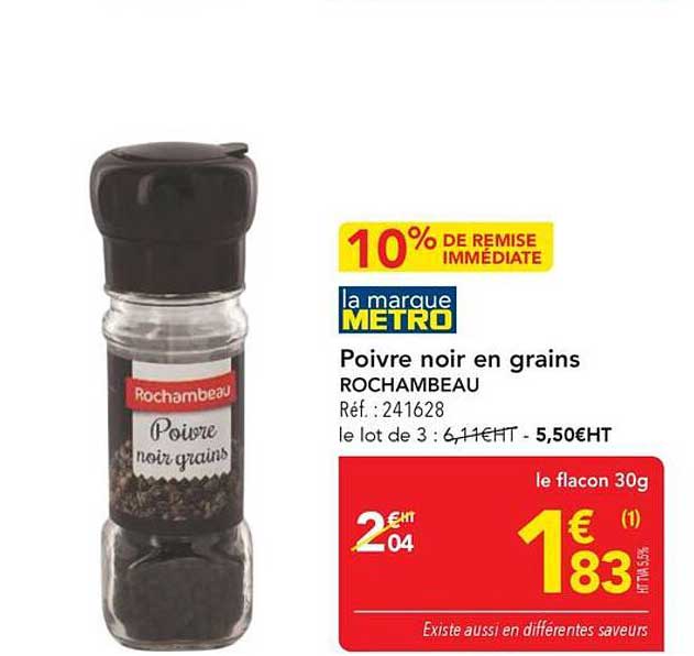 Poivre noir en grains ROCHAMBEAU