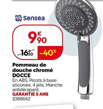 Pommeau de douche chromé DOCCE