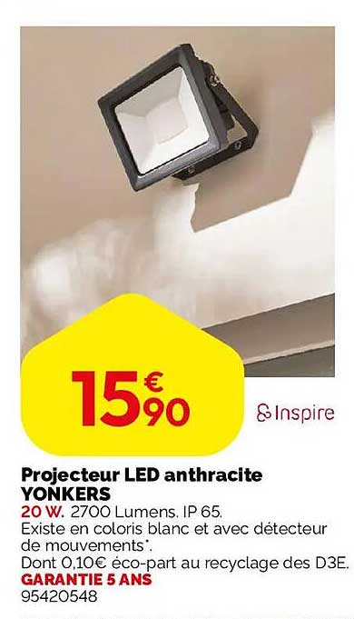 Projecteur LED anthracite YONKERS