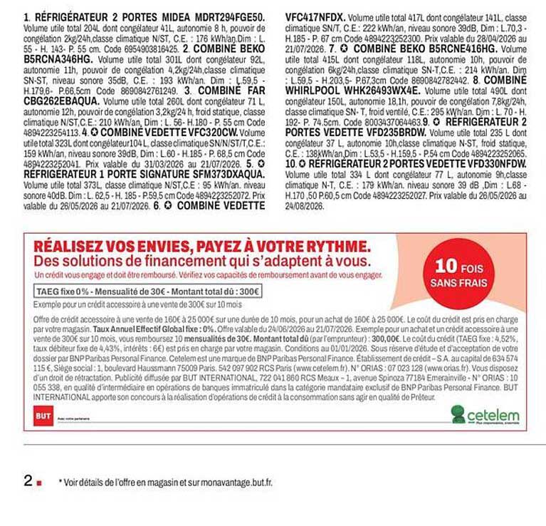 RÉFRIGÉRATEUR 2 PORTES MIDEA MDRT294FGE50.