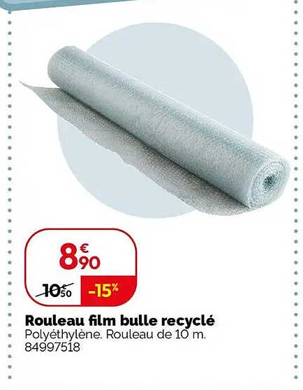 Rouleau film bulle recyclé