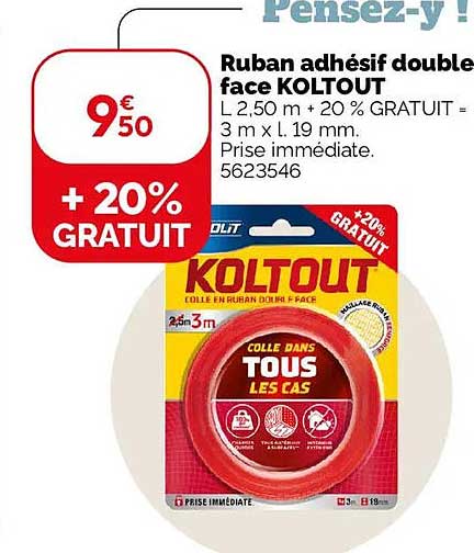 Ruban adhésif double face KOLTOUT