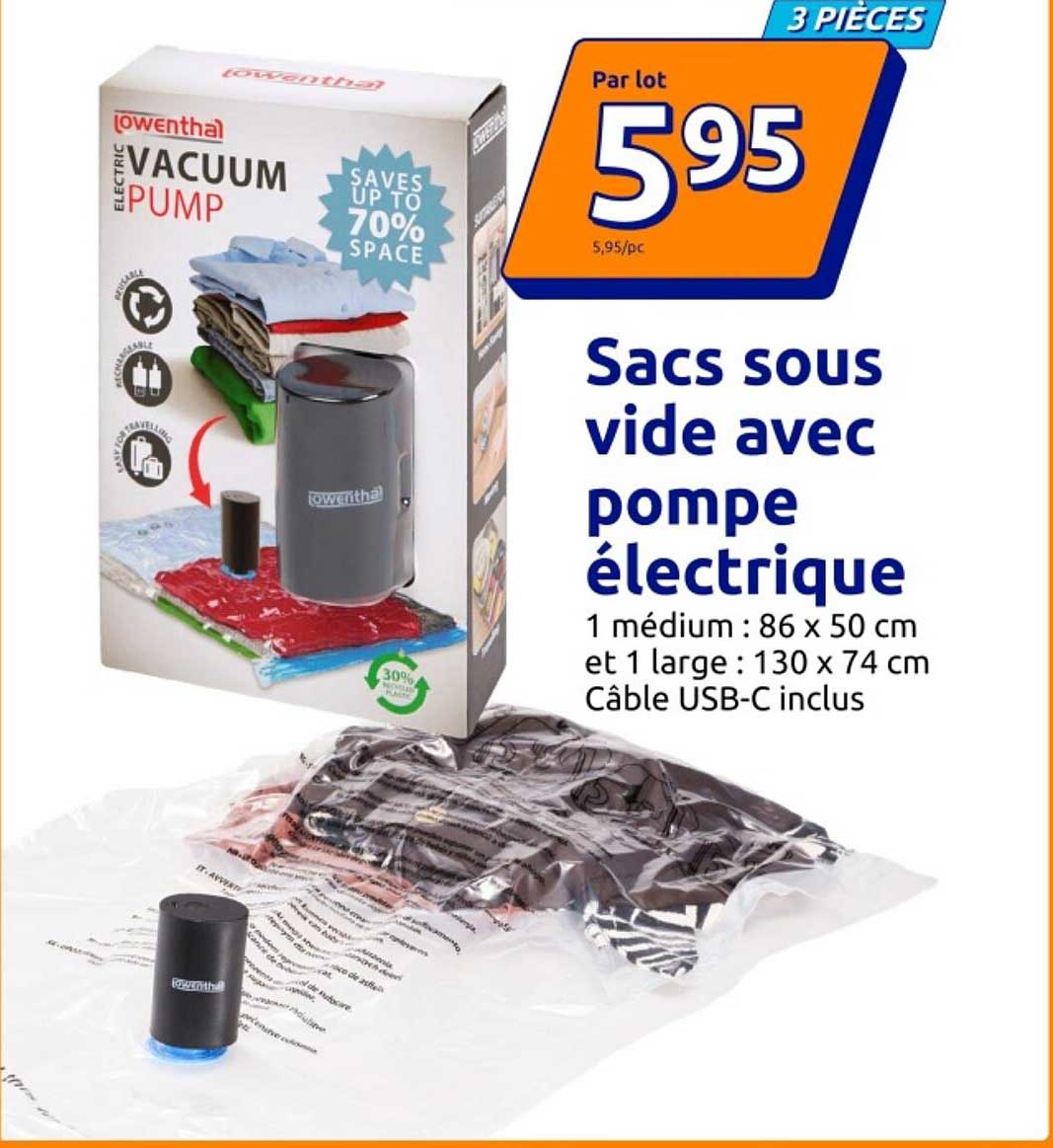 Sacs sous vide avec pompe électrique