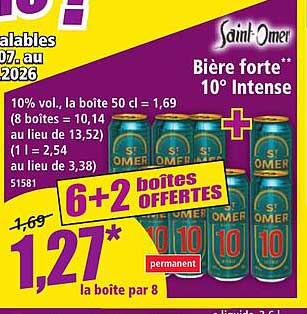 Saint-Omer Bière forte 10° Intense