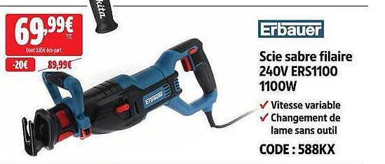 Scie sabre filaire 240V ERS1100 1100W