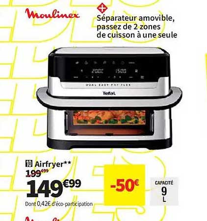 Séparateur amovible, passez de 2 zones de cuisson à une seule