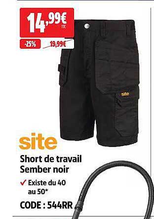 Short de travail Sember noir