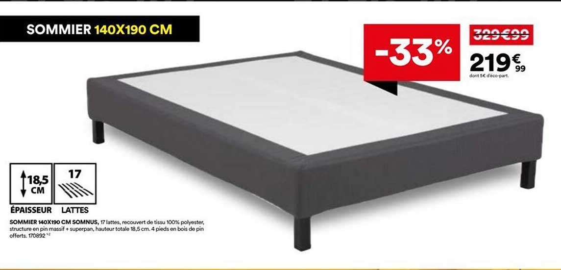 SOMMIER 140X190 CM