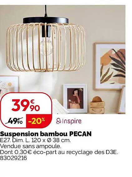 Suspension bambou PECAN