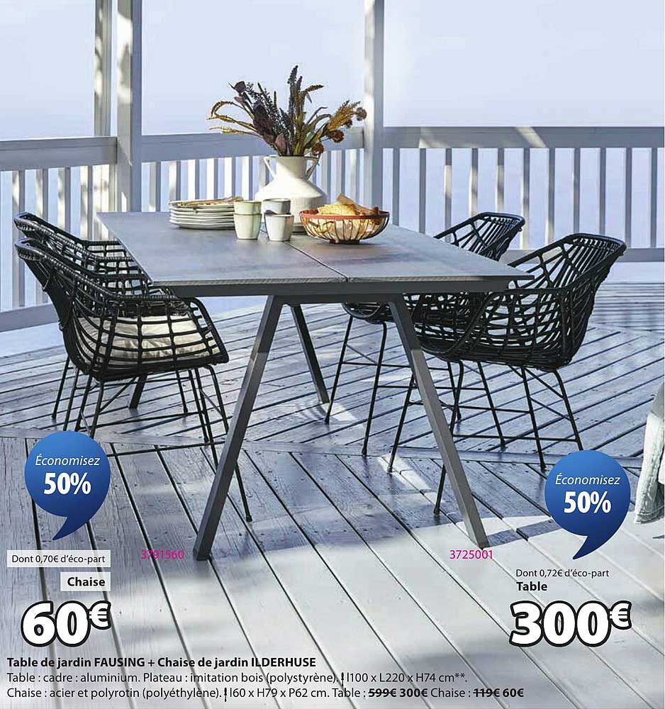 Table de jardin FAUSING + Chaise de jardin ILDERHUSE