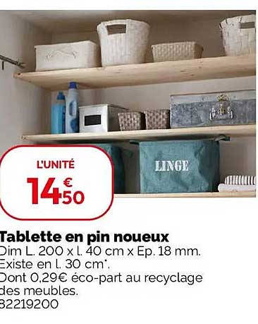 Tablette en pin noueux