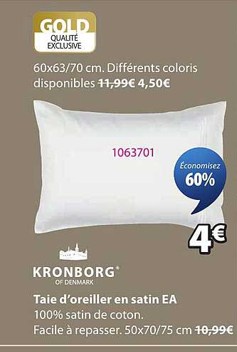 Taie d’oreiller en satin EA