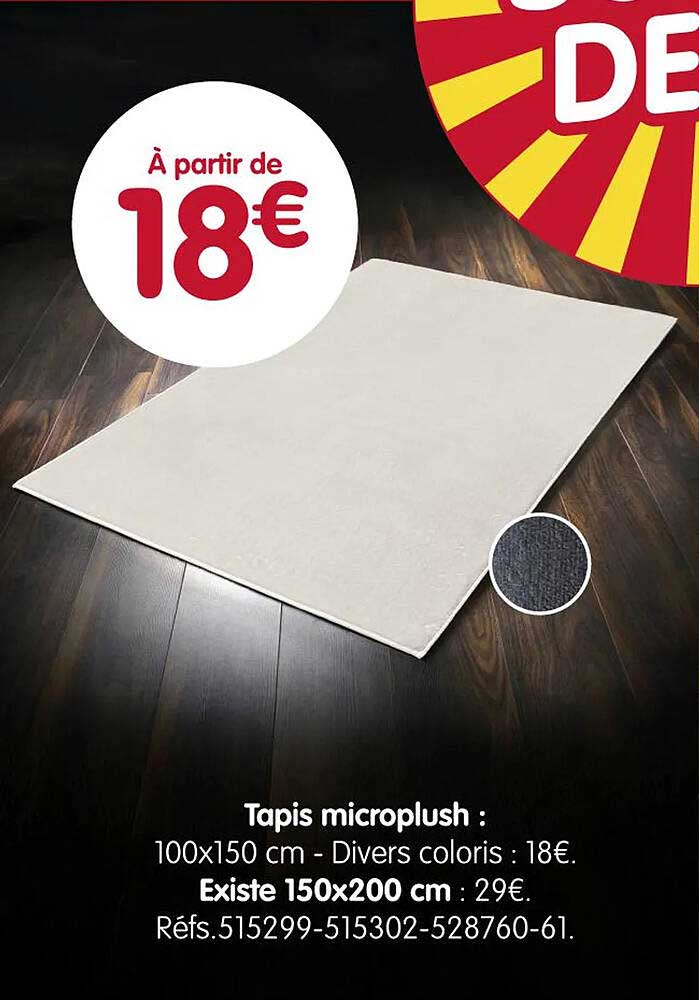 Tapis microplush : 100x150 cm - Divers coloris