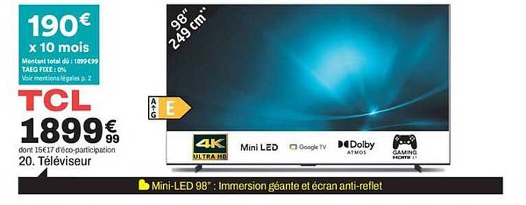 TCL 98" 249 cm