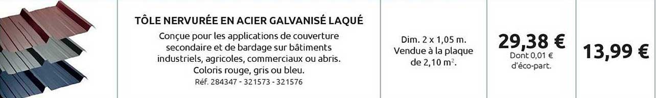 TÔLE NERVURÉE EN ACIER GALVANISÉ LAQUÉ