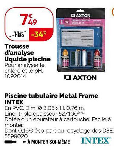 Trousse d'analyse liquide piscine