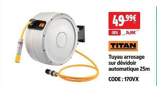 Tuyau arrosage sur dévidoir automatique 25m