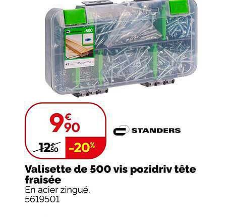 Valisette de 500 vis pozidriv tête fraisée