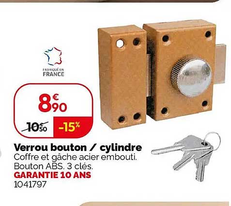 Verrou bouton / cylindre