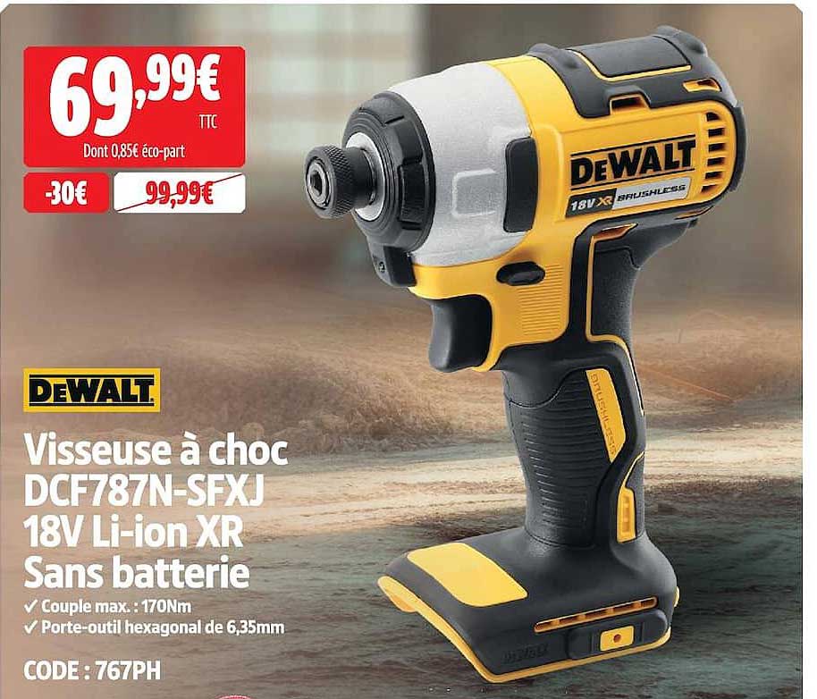 Visseuse à choc DCF787N-SFXJ 18V Li-ion XR Sans batterie