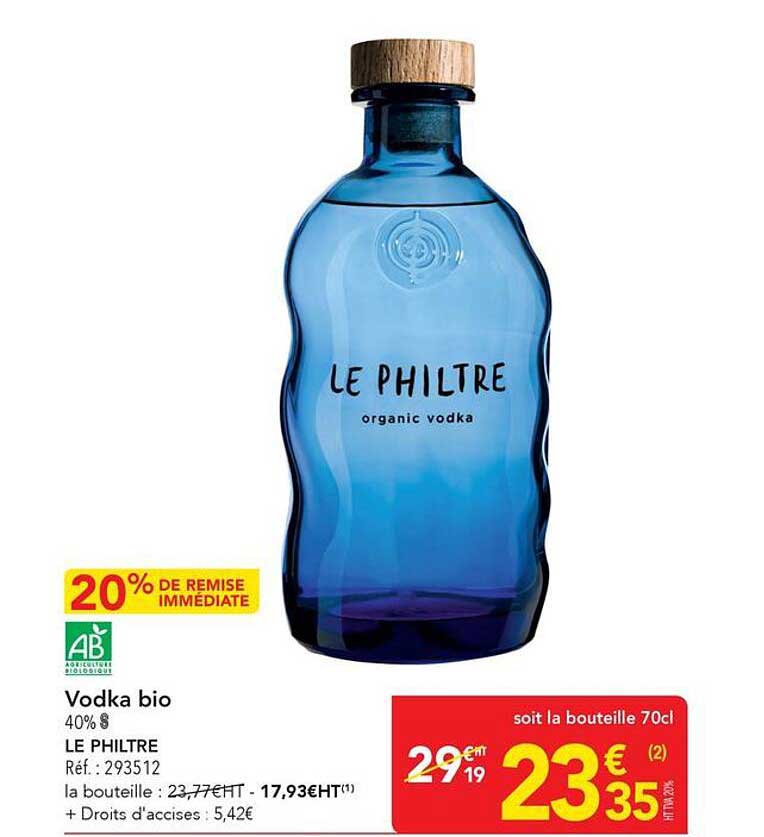 Vodka bio 40% LE PHILTRE