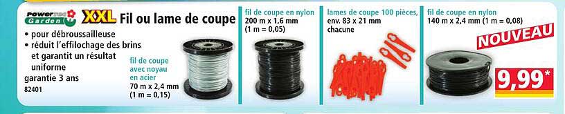 XXL Fil ou lame de coupe