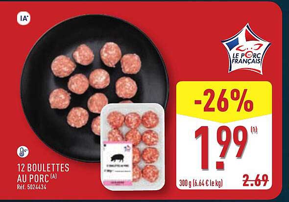 12 BOULETTES AU PORC