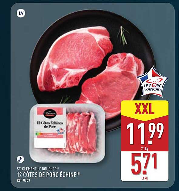 12 CÔTES DE PORC ÉCHINE(B)