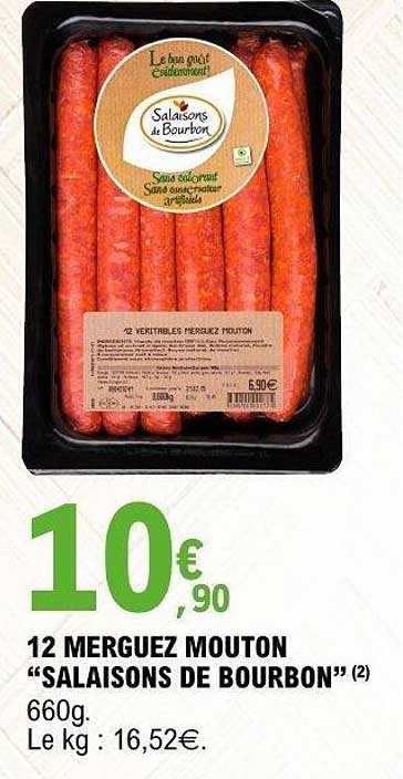 12 MERGUEZ MOUTON “SALAISONS DE BOURBON” (2)