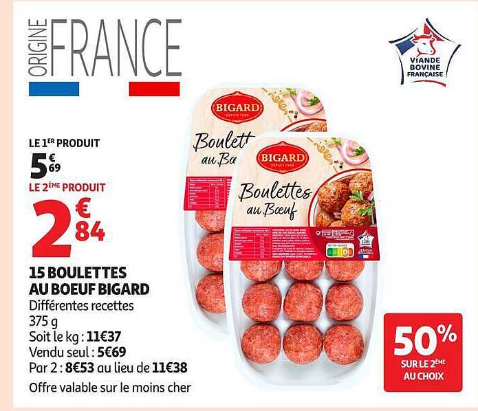 15 BOULETTES AU BOEUF BIGARD