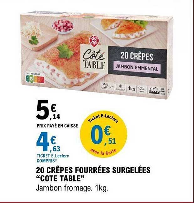 20 CRÊPES FOURRÉES SURGELÉES “COTE TABLE”