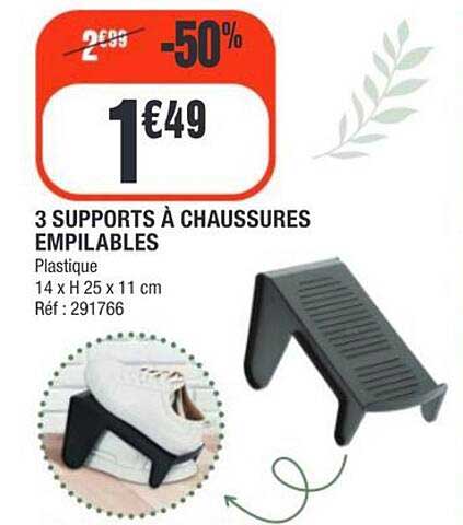 3 SUPPORTS À CHAUSSURES EMPILABLES