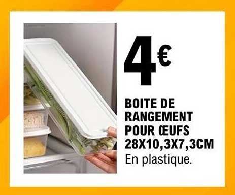 4€ BOITE DE RANGEMENT POUR OEUFS 28X10,3X7,3CM En plastique.