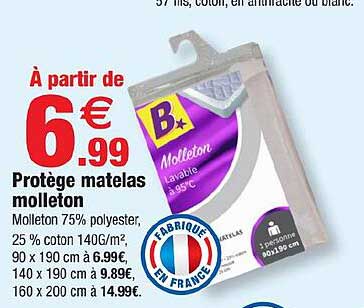 À partir de 6€99 Protège matelas molleton