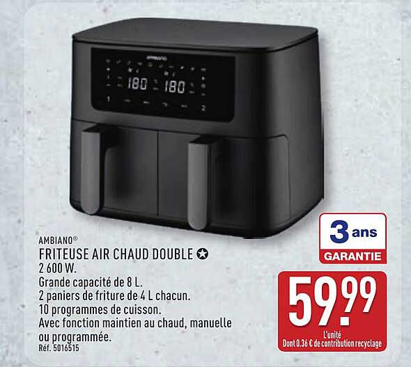 AMBIANO® FRITEUSE AIR CHAUD DOUBLE
