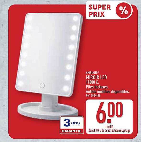 AMBIANO® MIROIR LED 1100 K.