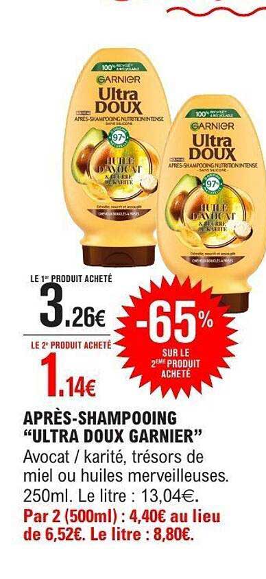 APRÈS-SHAMPOOING “ULTRA DOUX GARNIER”