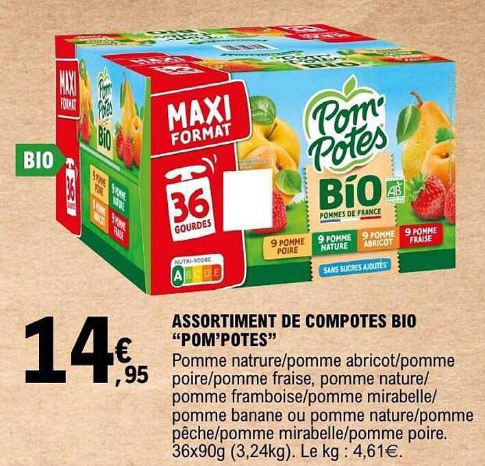 ASSORTIMENT DE COMPOTES BIO “POM’POTES”