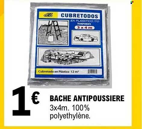 BACHE ANTIPOUSSIERE 3x4m. 100% polyethylene.