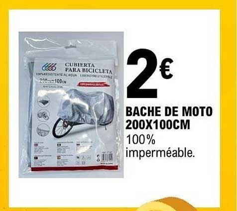 BACHE DE MOTO 200X100CM 100% imperméable.