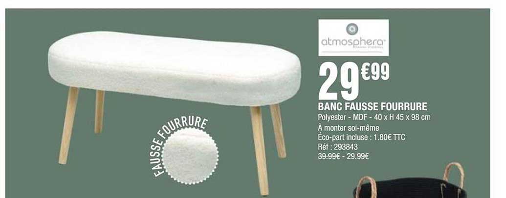 BANC FAUSSE FOURRURE