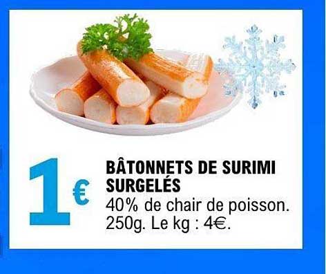 BÂTONNETS DE SURIMI SURGELÉS