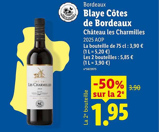 Blaye Côtes de Bordeaux Château les Charmilles 2025 AOP