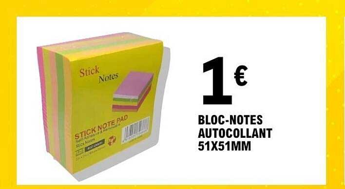 BLOC-NOTES AUTOCOLLANT 51X51MM