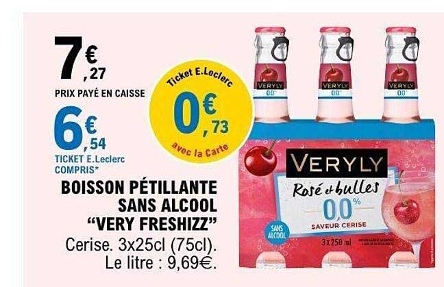 BOISSON PÉTILLANTE SANS ALCOOL "VERY FRESHIZZ"