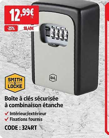 Boîte à clés sécurisée à combinaison étanche